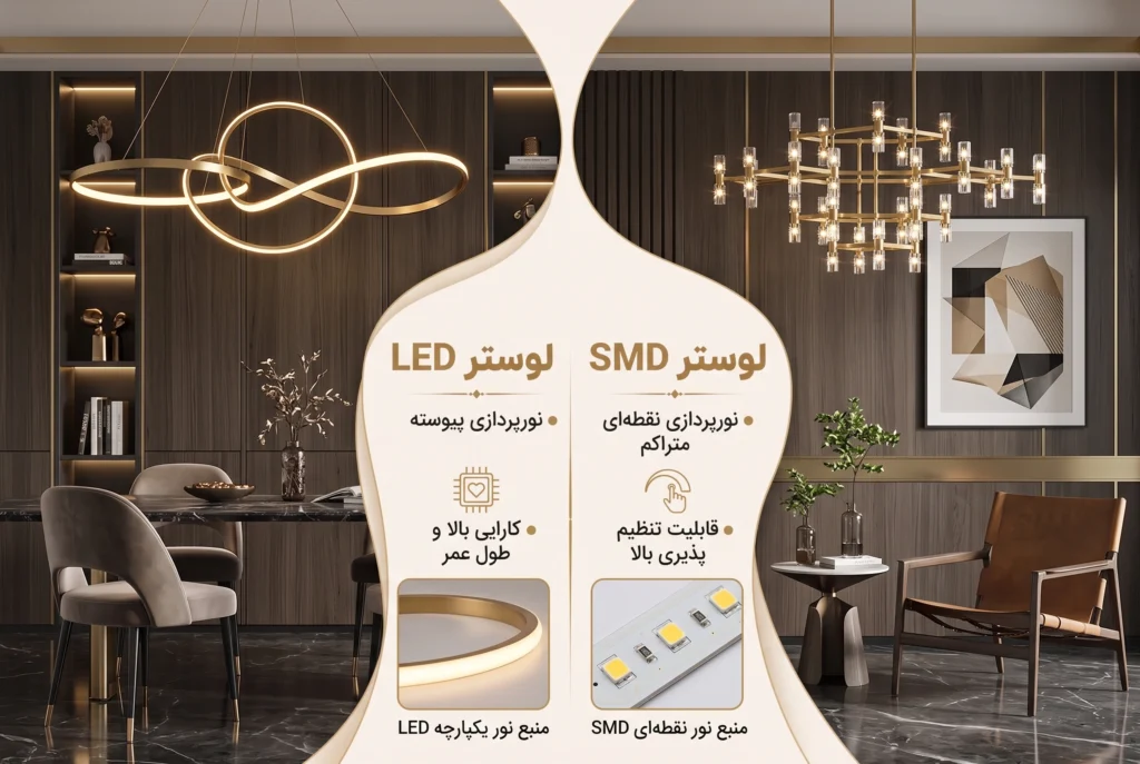 لوستر led و smd